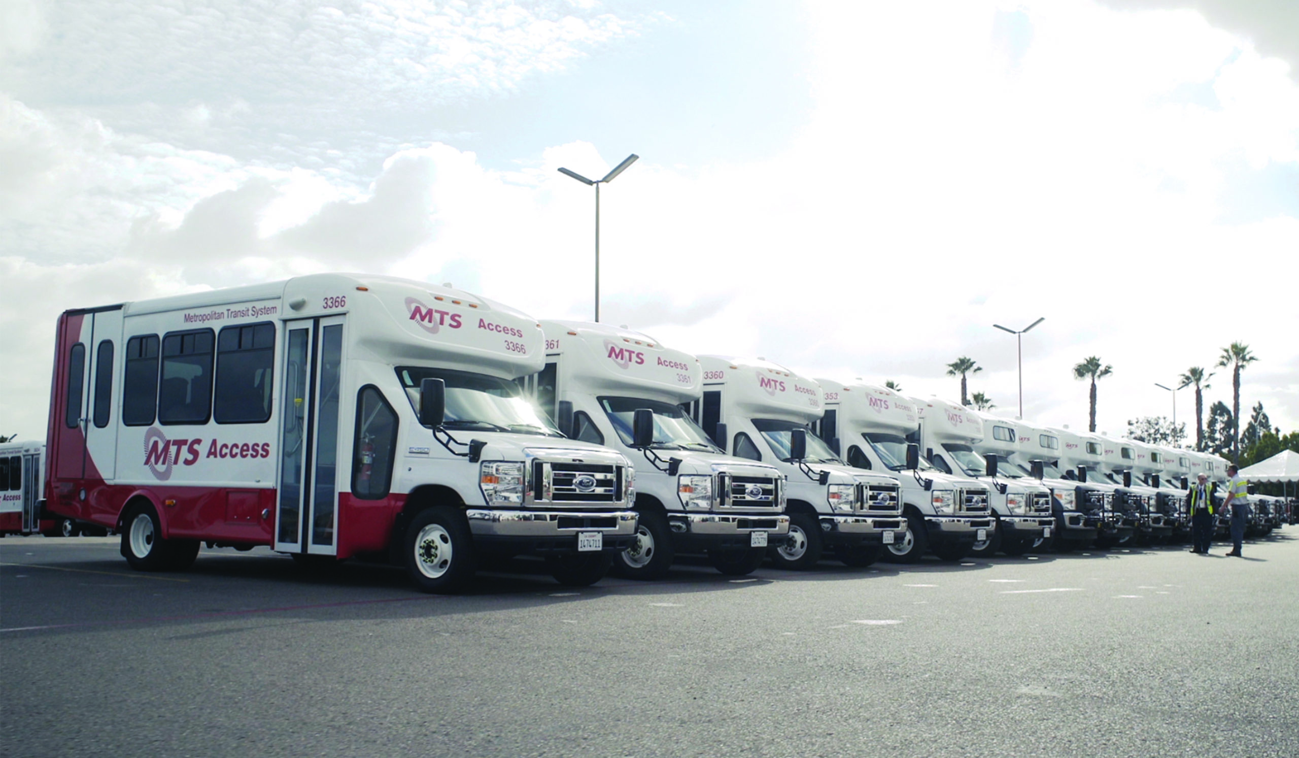 Photo of San Diego MTS fleet of propane autogas buses.