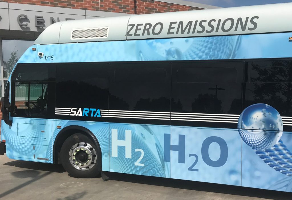 Hydrogen Fueled Bus from SARTA in photo