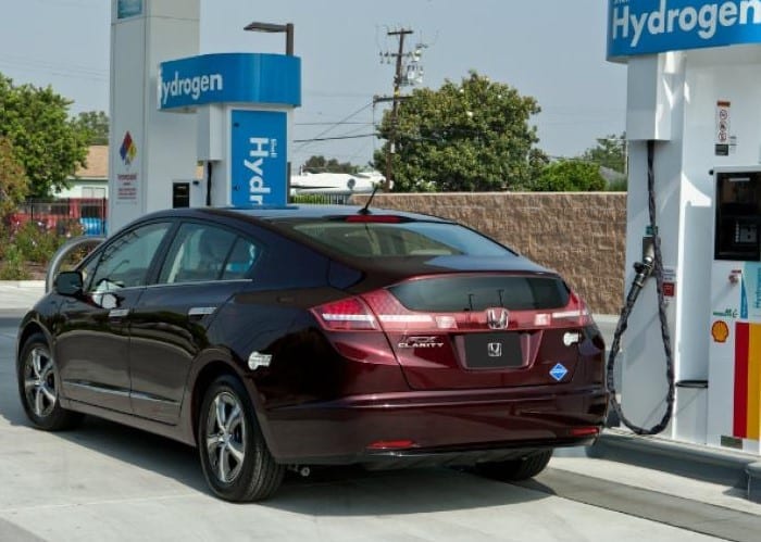 Hydrogen Fuel Cell Honda Clarity at Fuel Pump
