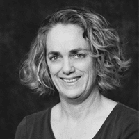 Headshot of Leslie Goodbody in black and white