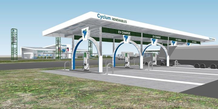 illustration of a electric vehicle charging station