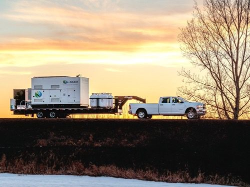 e-Boost 400kW Generator on a Trailer Towed by a Truck
